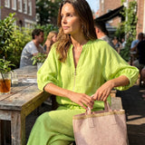Zip-Front Wide-Leg Set