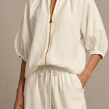 Zip-Front Wide-Leg Set