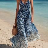 Twist-Front Ombré Leopard Maxi