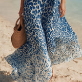 Twist-Front Ombré Leopard Maxi