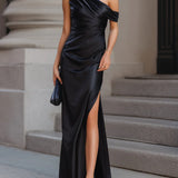 One-Shoulder Draped Maxi Dress