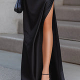 One-Shoulder Draped Maxi Dress