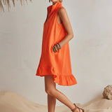 Vibrant Half-Zip Mini Dress