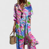 Collared Floral Maxi Dress