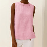 Women's Sleeveless Roll Collar Top