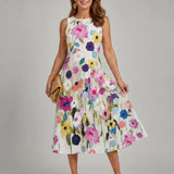 Floral Sleeveless Midi Dress