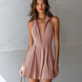 Ribbed Knit A-Line Mini Dress