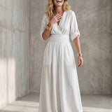 Cross-Front Wide-Leg Jumpsuit