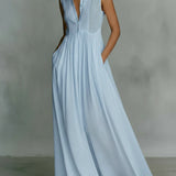 Sleeveless Stand Neck Maxi Dress