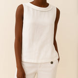 Women's Sleeveless Roll Collar Top