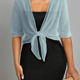 Sheer Tie-Front Cardigan