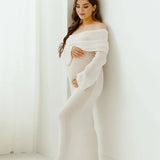 Women's Off Shoulder Long Sleeve Maternity Dress