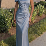 Sheath Floor Length Bridesmaid Dress