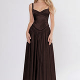 A-Line Ankle Length Off Shoulder Bridesmaid Dress