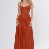 A-Line Ankle Length Off Shoulder Bridesmaid Dress