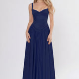 A-Line Ankle Length Off Shoulder Bridesmaid Dress