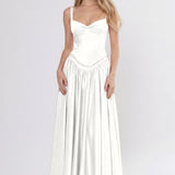 A-Line Ankle Length Off Shoulder Bridesmaid Dress