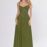 A-Line Ankle Length Off Shoulder Bridesmaid Dress