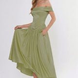 A-Line Ankle Length Cap Sleeve Bridesmaid Dress