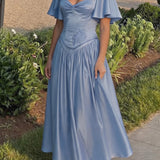 A-Line Ankle Length Bridesmaid Dress