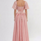 A-Line Ankle Length Bridesmaid Dress