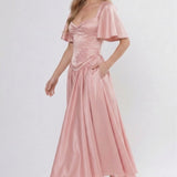 A-Line Ankle Length Bridesmaid Dress