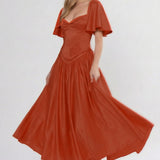 A-Line Ankle Length Bridesmaid Dress