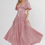A-Line Ankle Length Bridesmaid Dress