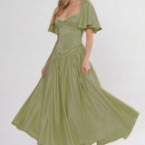 A-Line Ankle Length Bridesmaid Dress