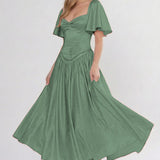 A-Line Ankle Length Bridesmaid Dress