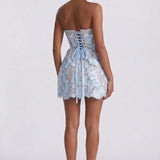 Women's Sheath Floral Overlay Wedding Guest Mini Dress