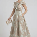 A-Line Tea Length Mother of the Bride Dress