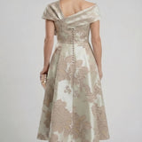A-Line Tea Length Mother of the Bride Dress
