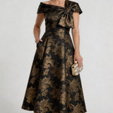 A-Line Tea Length Mother of the Bride Dress