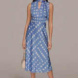 Polka Dot Tie Neck Dress