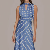 Polka Dot Tie Neck Dress