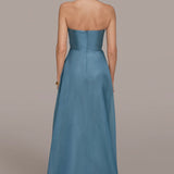 Strapless Ruffled A-Line Gown