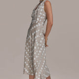 Polka Dot Tie Neck Dress