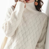 Cashmere Woven Knit Turtleneck
