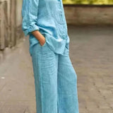 Wide-Leg Matching Outfit Set