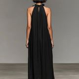Sleeveless Ruffle Trim Maxi Dress
