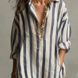 Striped Long Shirt Dress