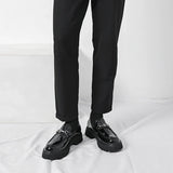 Metal-Buckle Lug Sole Loafers