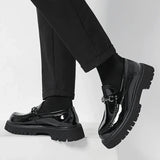 Metal-Buckle Lug Sole Loafers