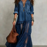 Button-Front Layered Maxi