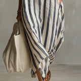 Striped Oversized Shirt Maxi Dress