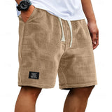 Relaxed Waffle Knit Drawstring Shorts
