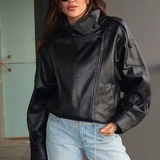 Relaxed Asymmetrical Zip-Up Jacket