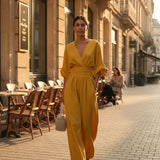V-Neck Wide-Leg Jumpsuit