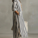Striped Long Shirt Dress